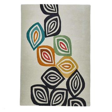 Inaluxe Modern Abstract Designer Wool Colour Fall IX05 Beige/Black/Multicolour Rug-Think Rugs-Rug Love - The Most Loved Rug Store